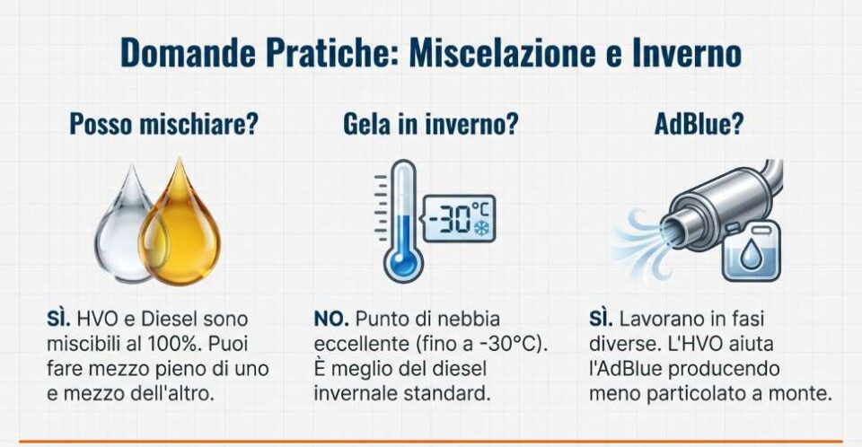 HVO e diesel miscelazione