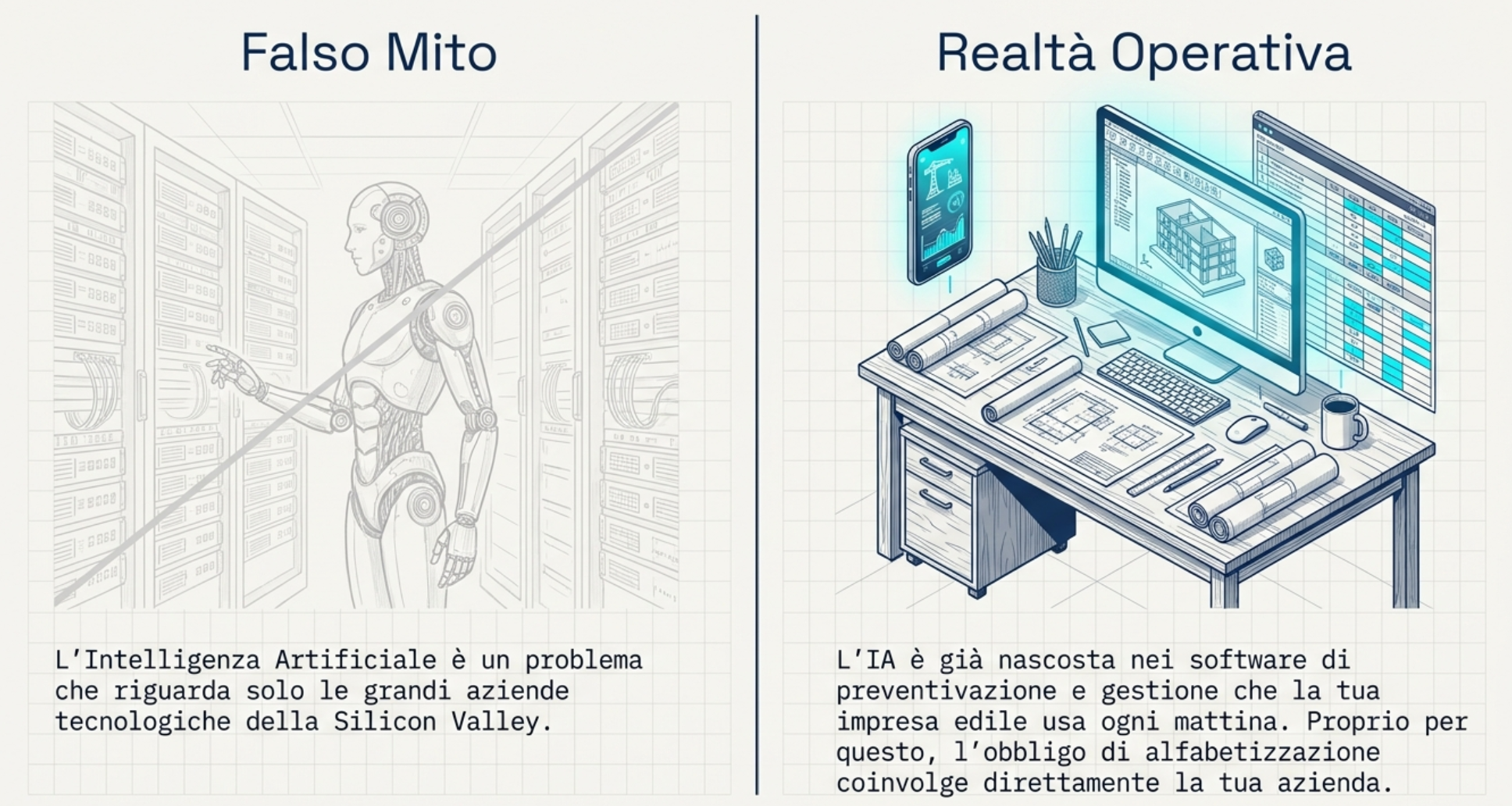 Falso mito e realtà operativa sull'uso dell'intelligenza artificiale nelle imprese edili